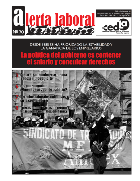 Alerta Laboral 70: La política del gobierno es contener el salario y conculcar derechos